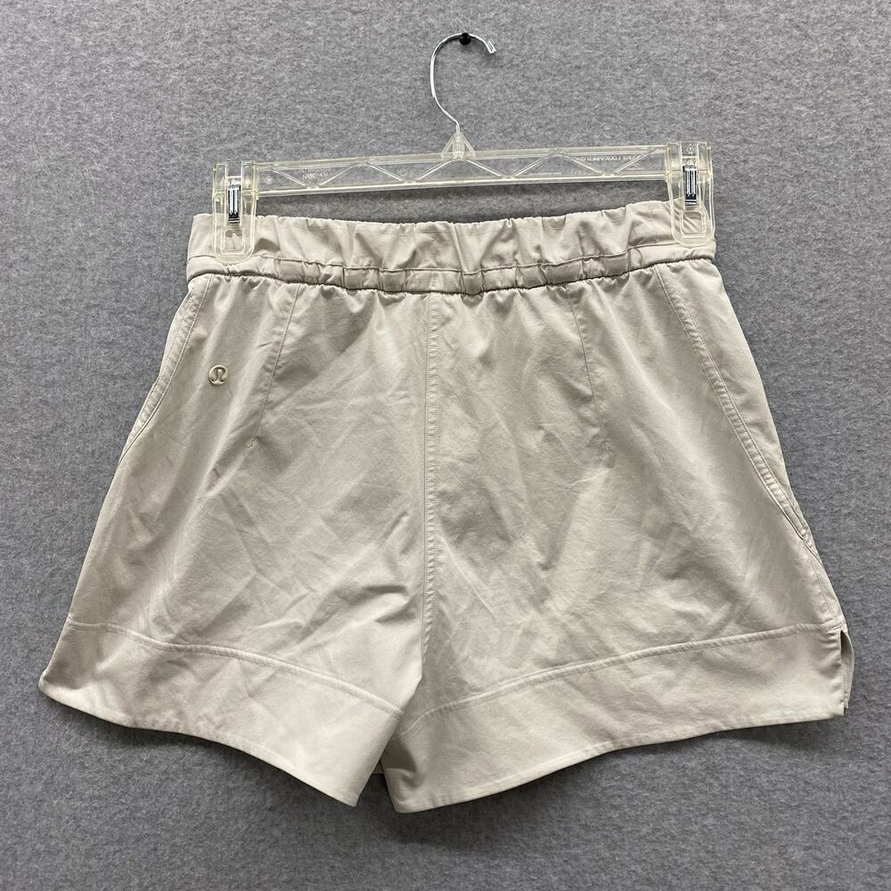 Lululemon Women’s Cinchable Waist High Rise Woven Shorts 3.5 Inseam Bone Ivory S - Picture 6 of 9